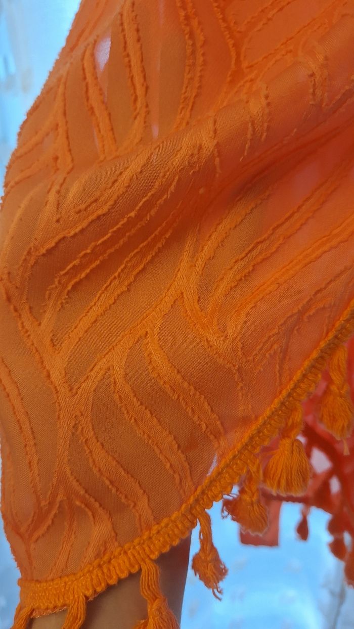 Kimono de plage orange à fermeture portefeuille - photo numéro 3