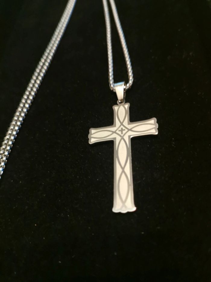 Collier et pendentif spirituel croix chrétienne - photo numéro 2