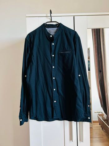 Chemise marine unie Col Rond en Lin Regular Fit Homme Primark Taille L