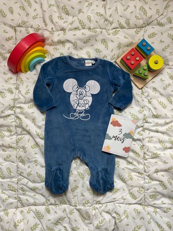 pyjama grenouillère en velours marine disney 3 mois