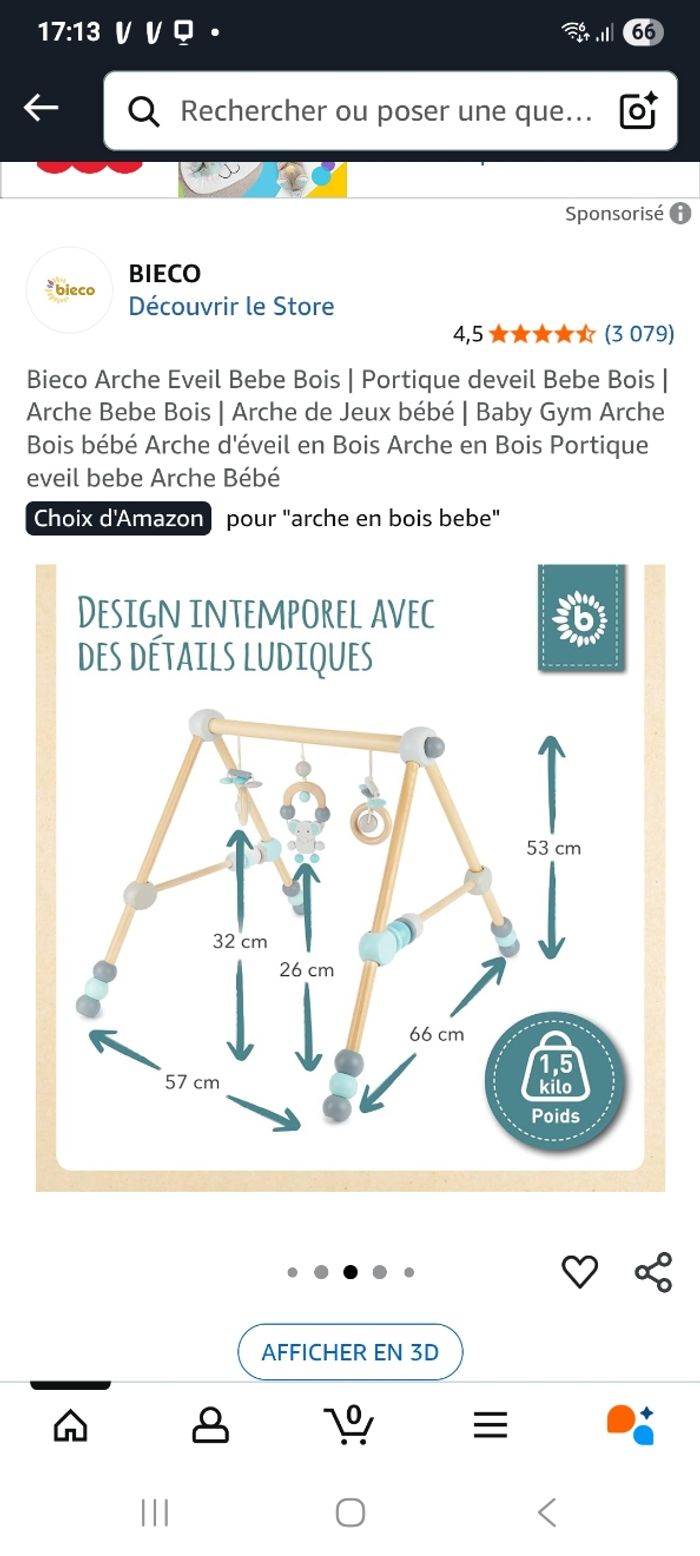 Arche eveil en bois bebe - photo numéro 6