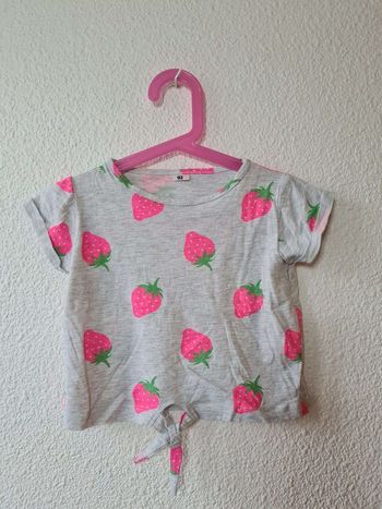tee-shirt gris fraise Zeeman