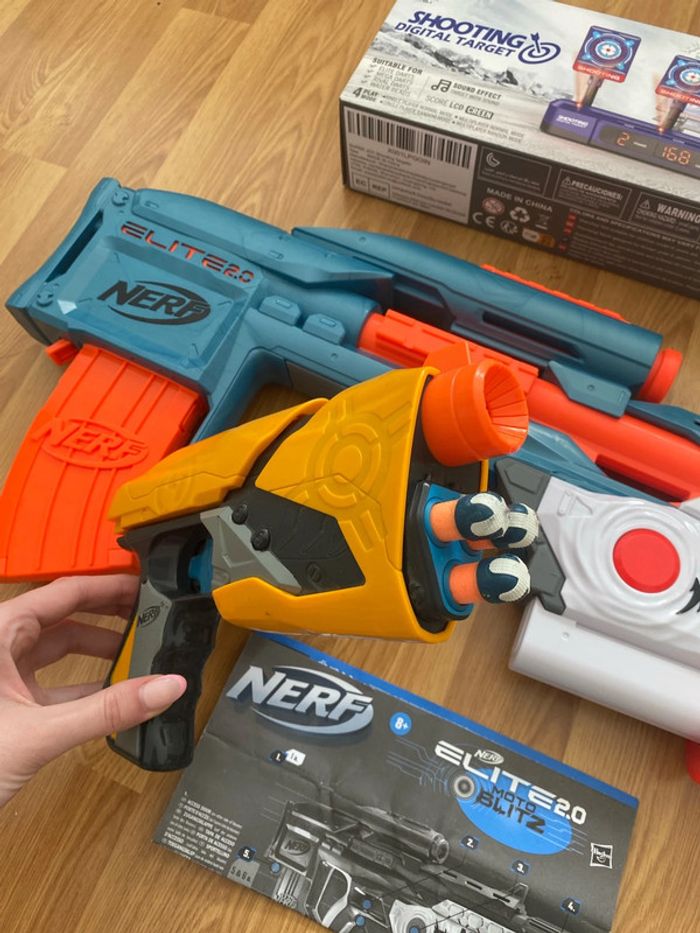 Lot Pistolets NERF avec une cible - photo numéro 4
