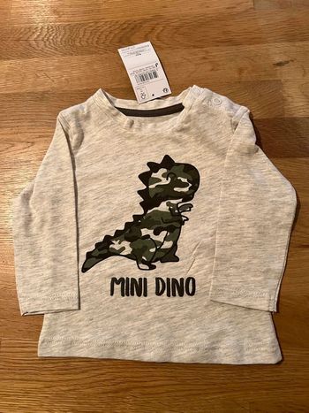 tee shirt manche longue dinosaure