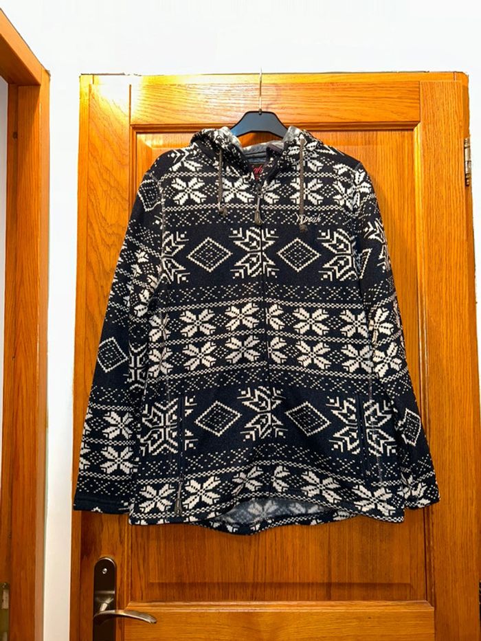 Veste polaire bleu marine avec motif - photo numéro 4