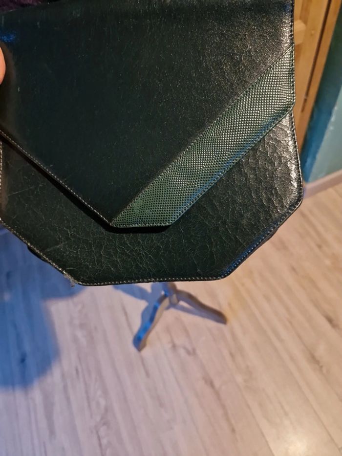 Petit sac vert bouteille vintage années 80 - photo numéro 6