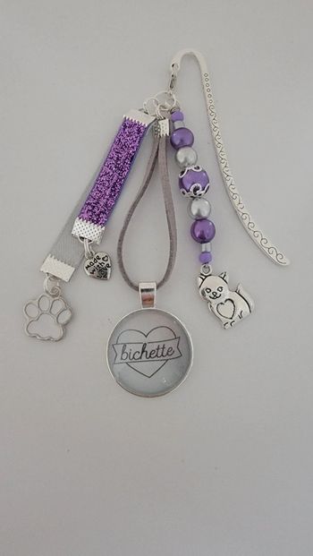 Cadeau amie, bijoux de sac ou marque page " bichette"