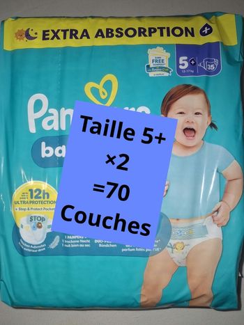 Couches pampers taille 5+