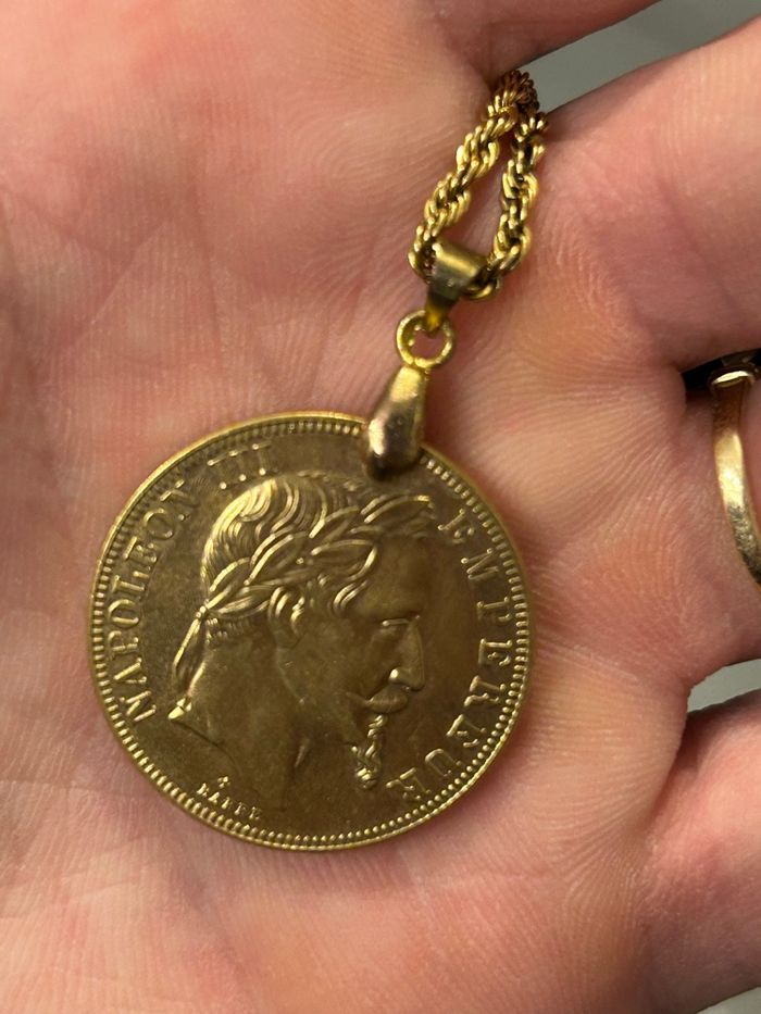 Collier Pendentif Reproduction de Pièce Napoléon III 50 Francs - photo numéro 6