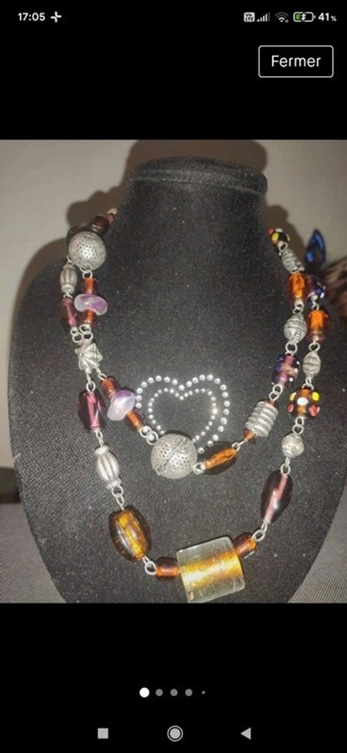Collier perles de verre