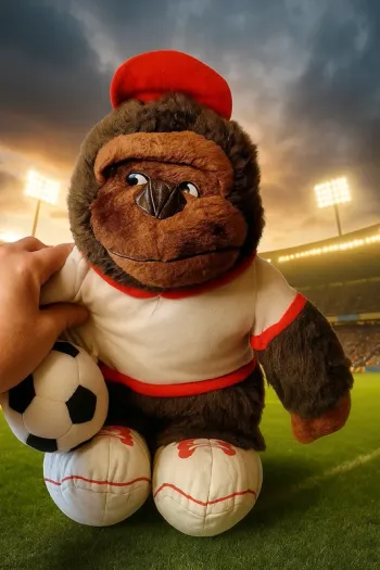 Peluche gorille footballeur  Marque Van Dee Walle