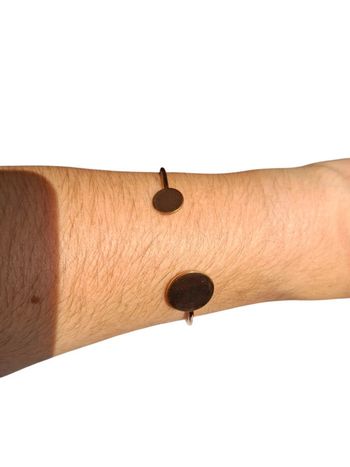 Bracelet jonc rose dorée cercles ronds fin