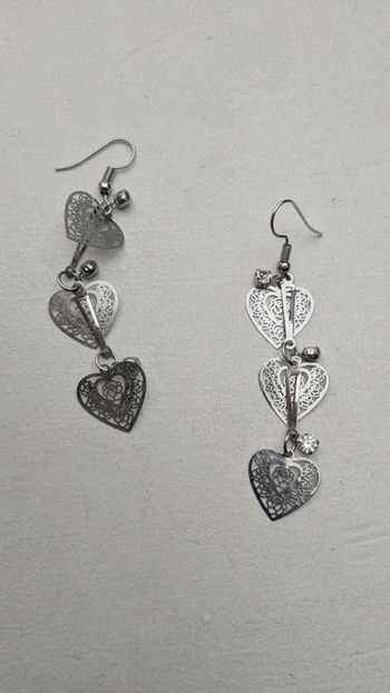 Boucles d'oreilles pendantes coeurs
