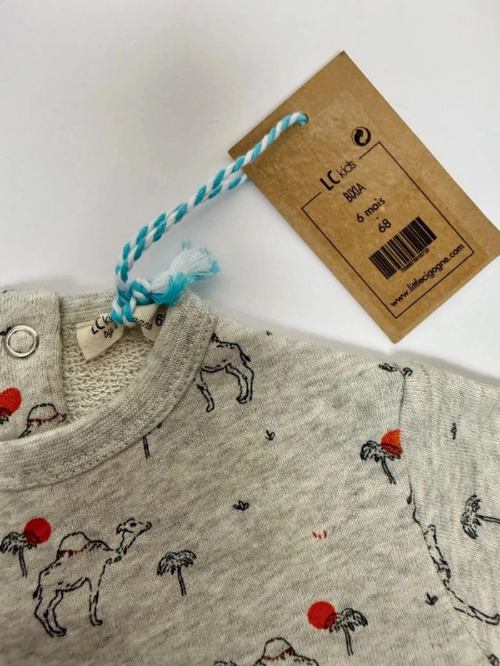 Sweat Lc Kids dromadaire neuf avec étiquette taille 6 mois 68 cm - photo numéro 2