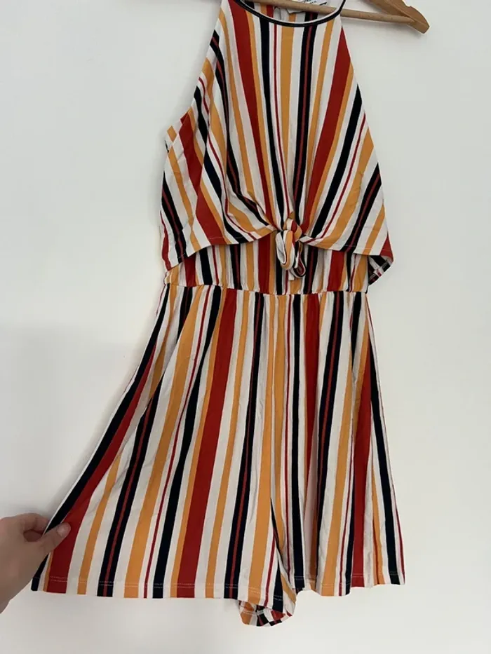 Combinaison short rayée femme Bershka - photo numéro 2