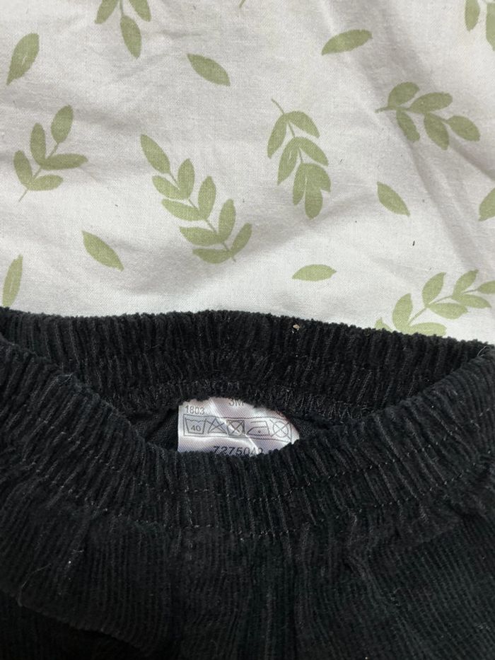 pantalon en velours noir taille élastique 3 mois - photo numéro 4