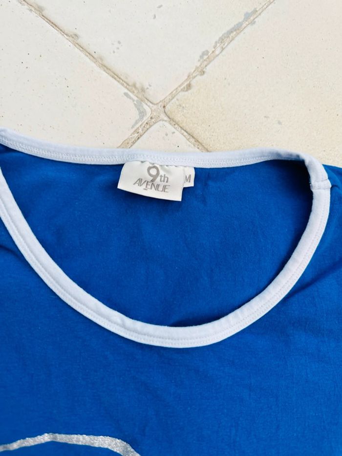 T-shirt bleu manches courtes France - photo numéro 3
