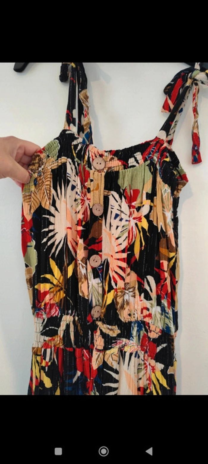 Robe longue noire et multicolore taille 40/42 Camaïeu - photo numéro 3