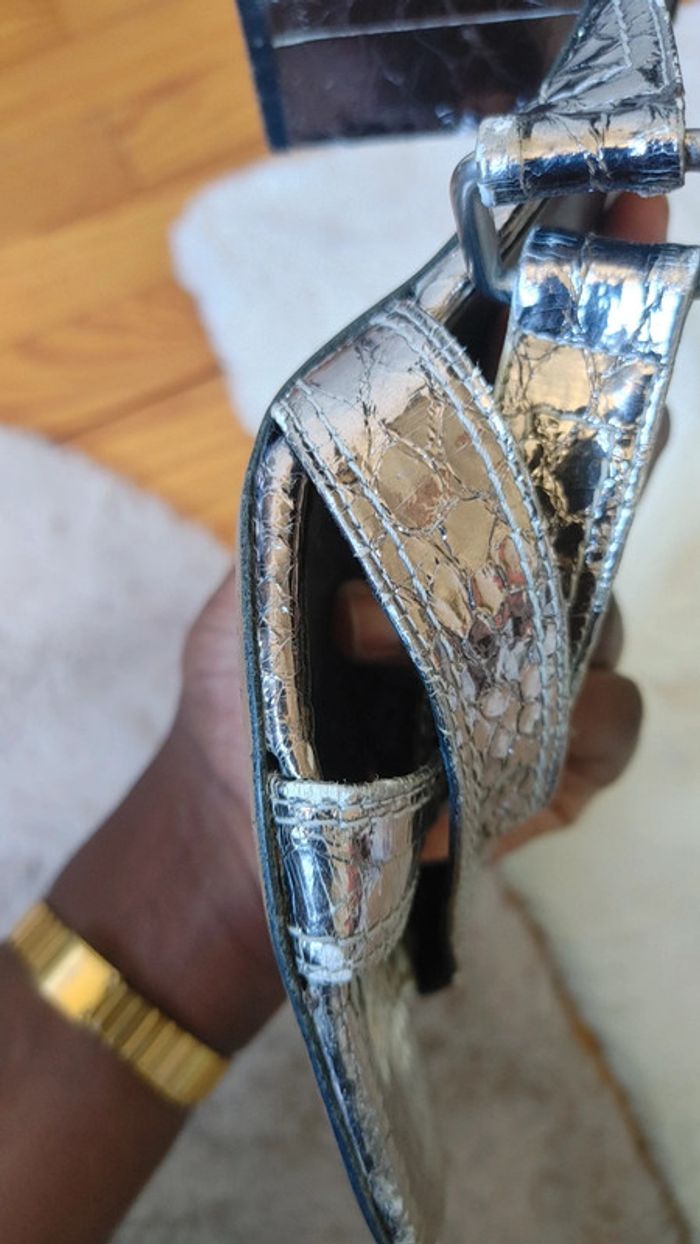 Mule en cuir argenté écailles - photo numéro 6