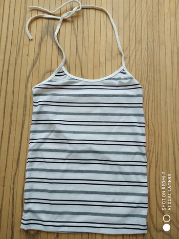 Haut dos nu neuf blanc rayé