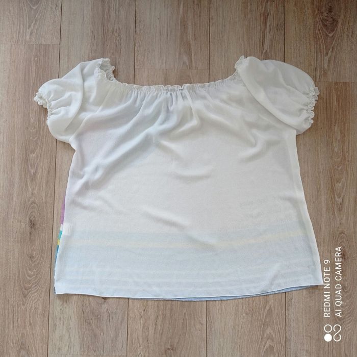 Blouse blanche et motifs colorés t44/46 - photo numéro 6