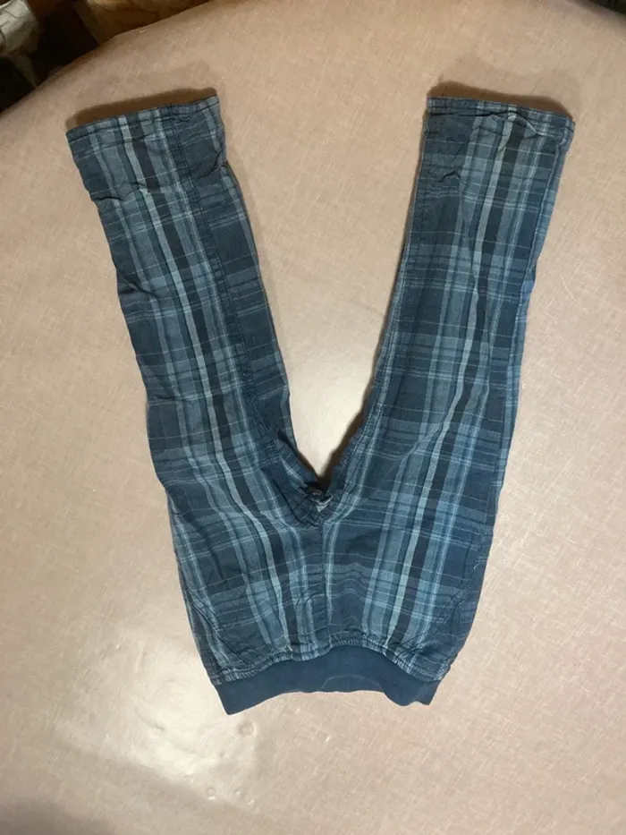 Pantalon réversible Vertbaudet bleu marine / carreaux – 2 ans (86 cm) - photo numéro 3