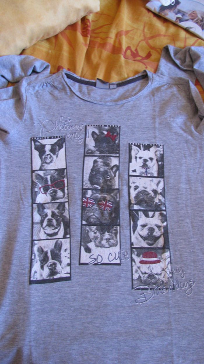 tee shirt gris 14ans - photo numéro 2