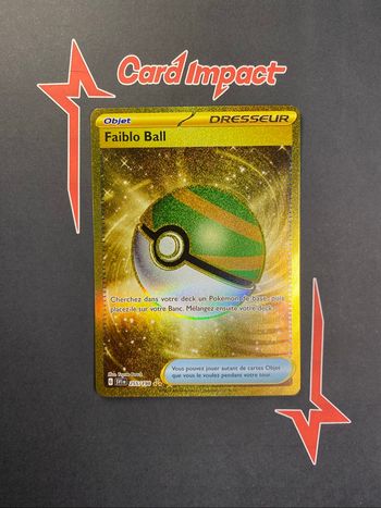Faiblo ball secret gold 255/198  ev1 ecarlate violet, carte pokemon FR officielle, neuve