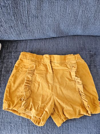 Short velours jaune ocre taille 8 ans reglable Sergent major