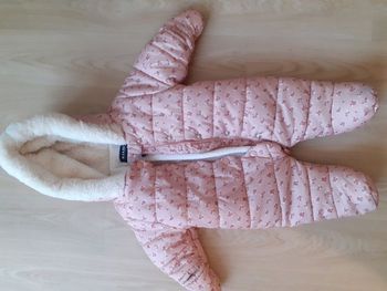 Combipilote molletonnée rose motif fleurie