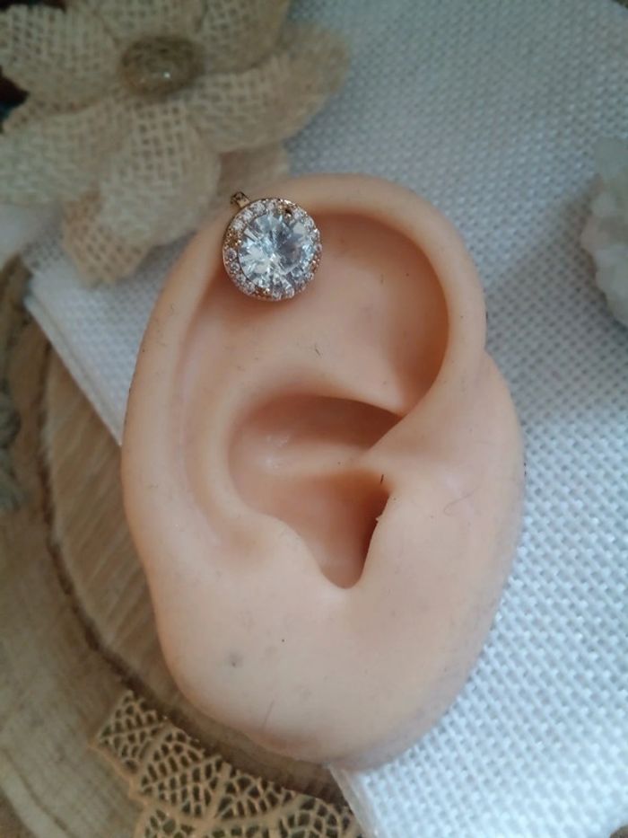 Clip oreille acier et zirconium - photo numéro 2