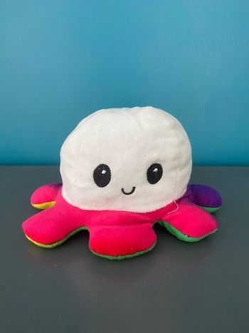 Poulpe/pieuvre réversible noir et blanc + multicolore