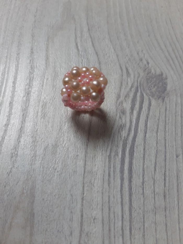 Bague perle rose et blanc