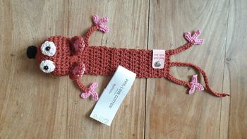 Neuf DIY crochet fait main avec amour souris marque page pour livres en coton Phildar 