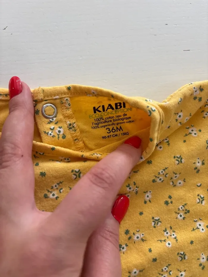 Pyjama jaune à fleurs - photo numéro 4