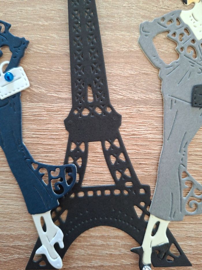 Lot embellissement scrapbooking, femmes rétro et tour Eiffel - photo numéro 4