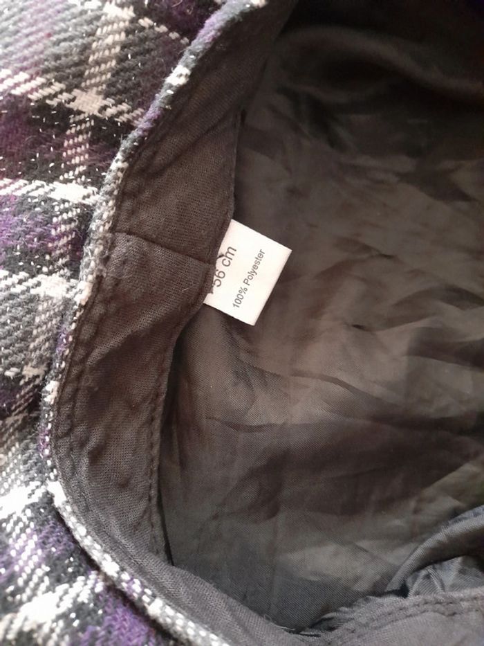 Casquette à carreaux violet et gris - photo numéro 2