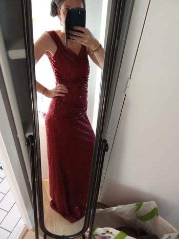 Robe gala sexy et elegant - Rouge strass
