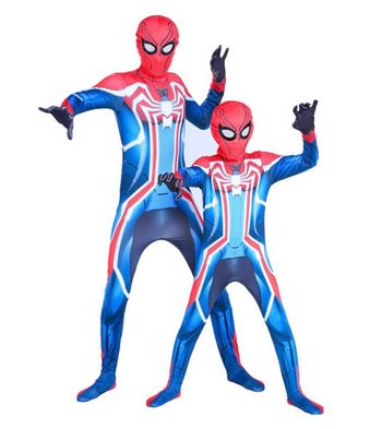 Déguisement combinaison Spiderman multicolores + cagoule Taille 7-8ans