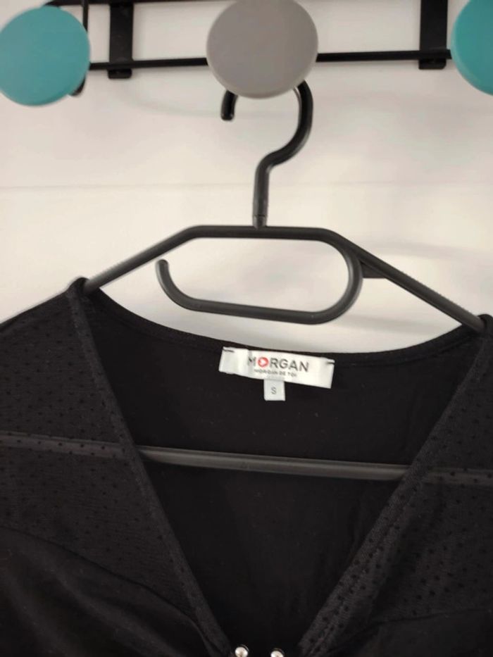 Haut noire manche courte taille s - photo numéro 3