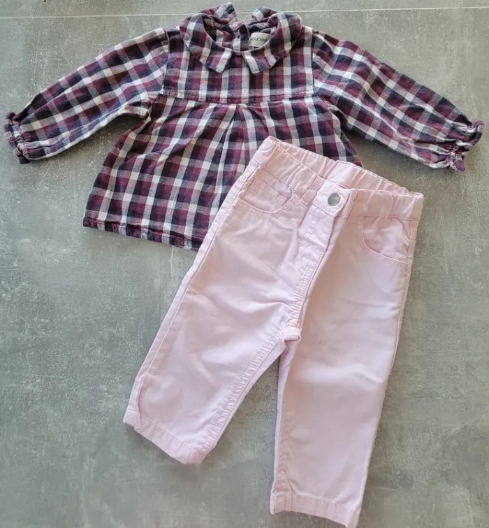 Look bébé fille - ensemble - 9 mois