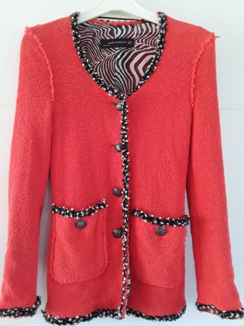 Veste orange / zébrée XS ZARA TBE