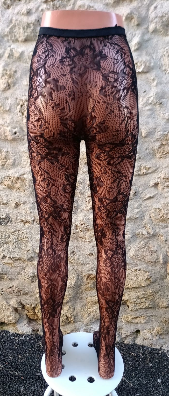 Collant résille motif fantaisie florale - photo numéro 3