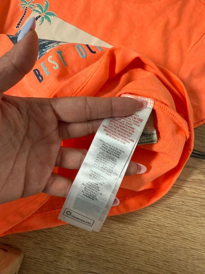 Tee-shirts MC garçon Sergent Major orange fluo / requin surfeur - photo numéro 6
