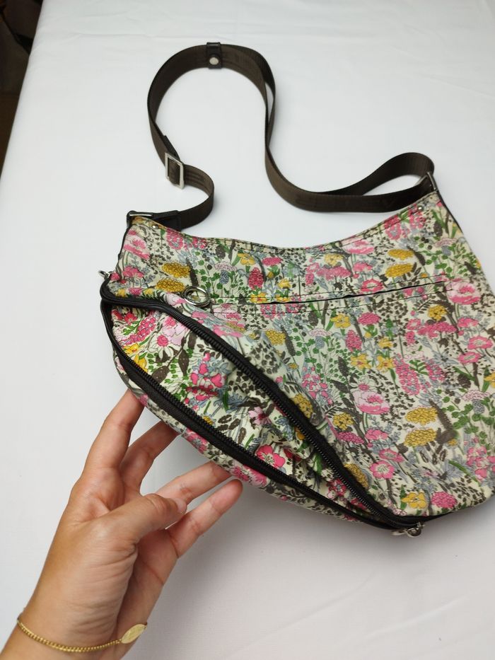 Sac à bandoulière Lancaster tissu fleuri - photo numéro 3