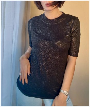 Haut Zara noir et bronze taille S très bon état