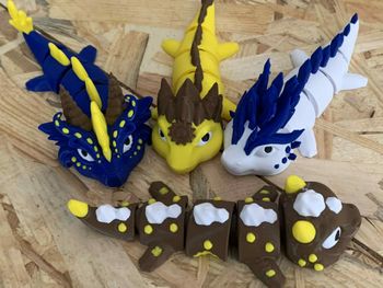 Lot de 5 dragons articulés aux couleurs variées 🐉✨