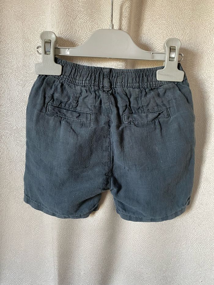 Short lin bleu petrol 9-12 mois Zara - photo numéro 2