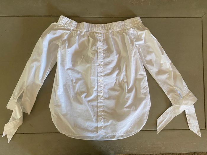 Chemise blouse Mango blanche taille XS épaules dénudées - photo numéro 18