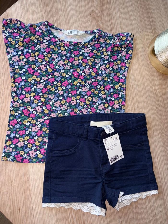 Ensemble HM fille short neuf 5/6 ans